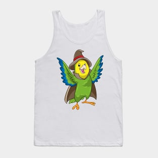 Parrot as Wizard with Hat Tank Top